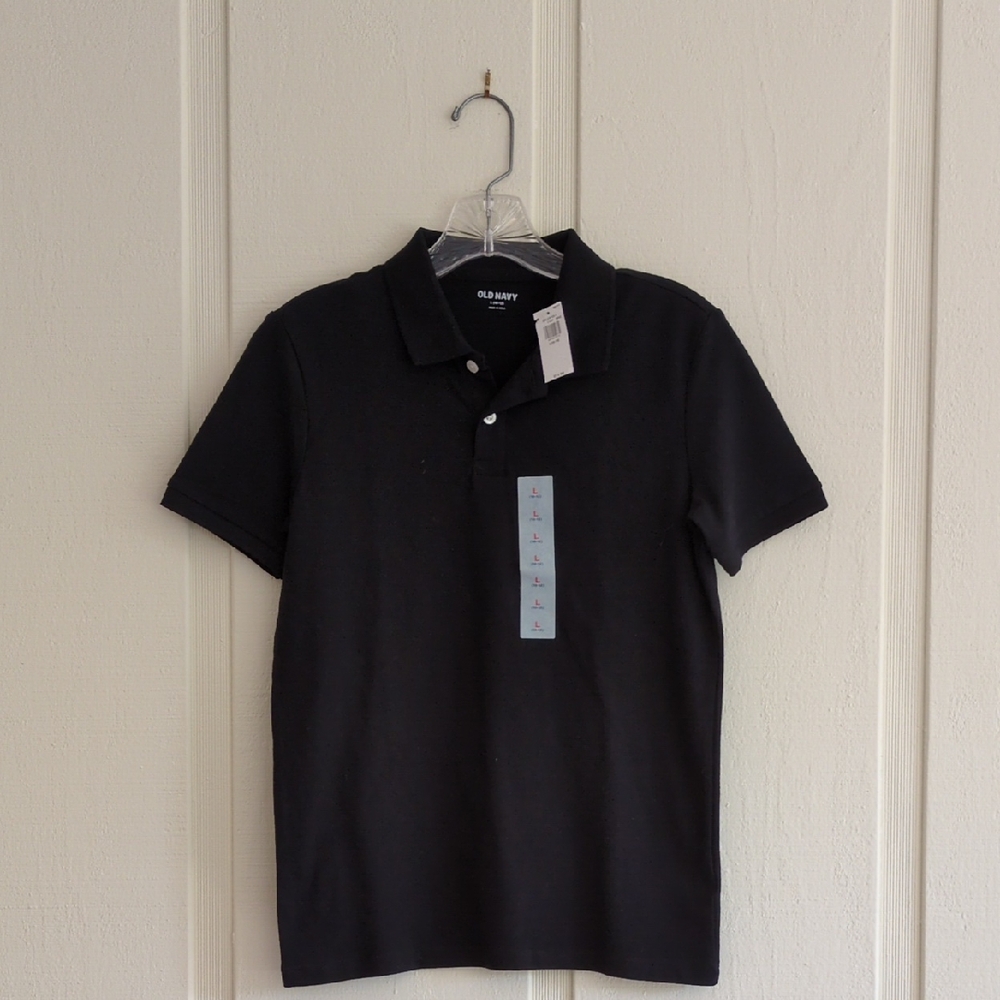 Old Navy Black Boy's Short Sleeve Polo